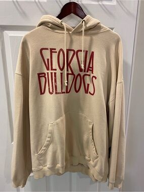 Pressbox Beige Red Georgia Bulldogs Hoodie - Large